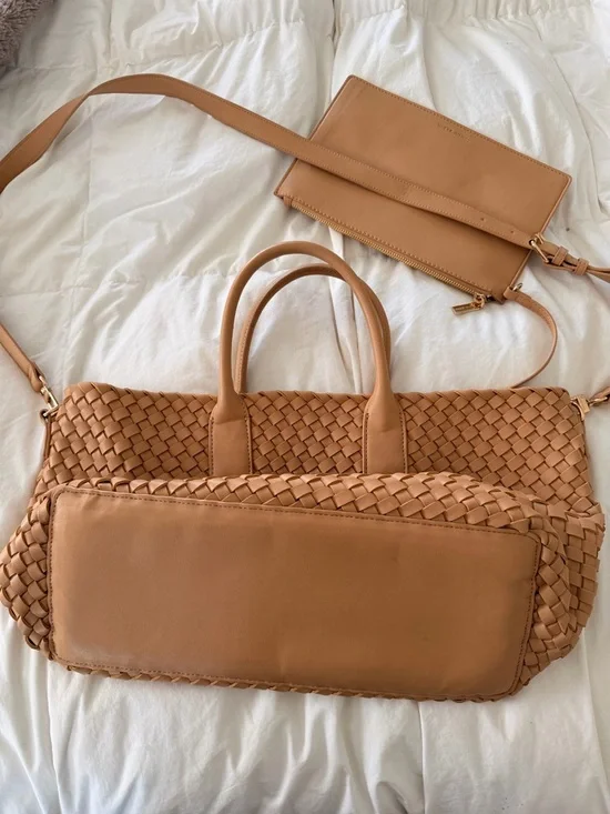 Anne Klein Woven Tote Bag in Tan - Picture 3 of 8